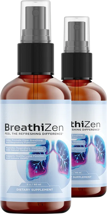 Two bottles of BreathiZen herbal spray