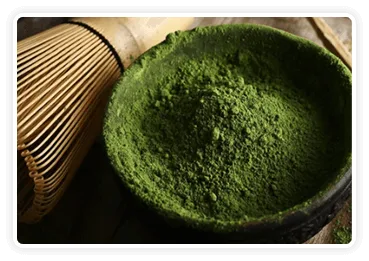 Bowl of ceremonial-grade matcha green tea powder