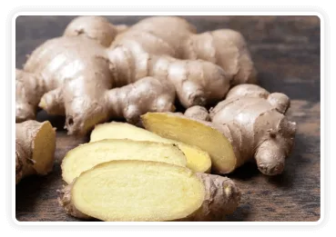 Fresh ginger root, sliced