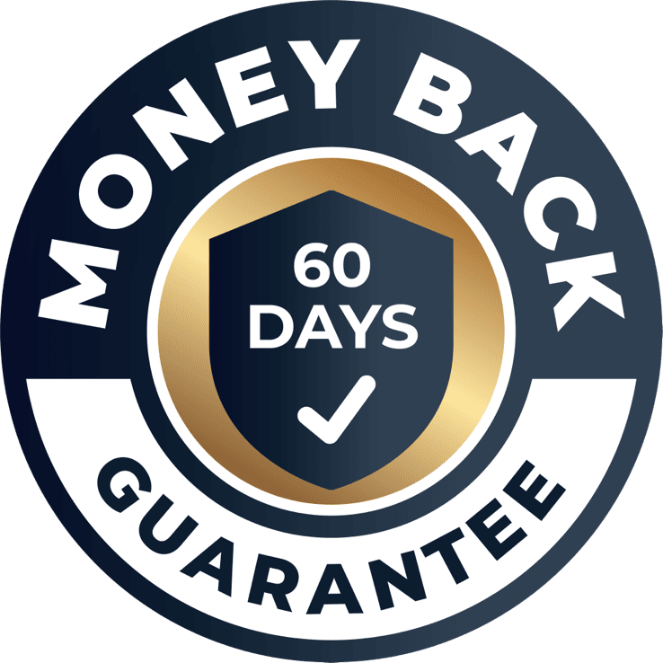 60-day money-back guarantee seal