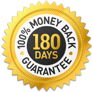 180-day empty bottle money-back guarantee seal