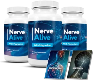 Three bottles of Nerve Alive with two free digital guides